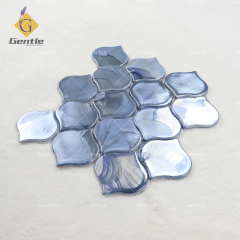 Custom Blue Lantern Hot Melt Mosaic Tilest For Wall