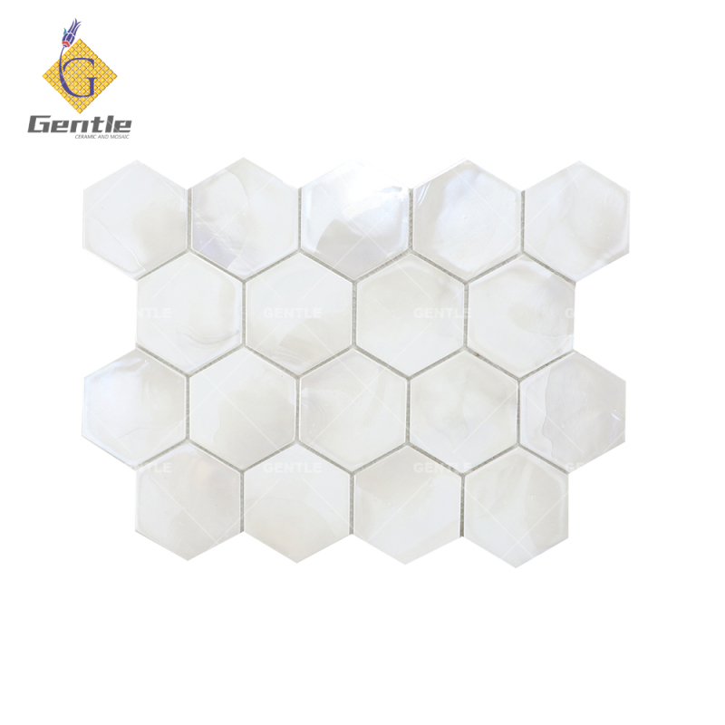Wholesale White Hexagon Hot Melt Mosaic Tiles For Bathroom