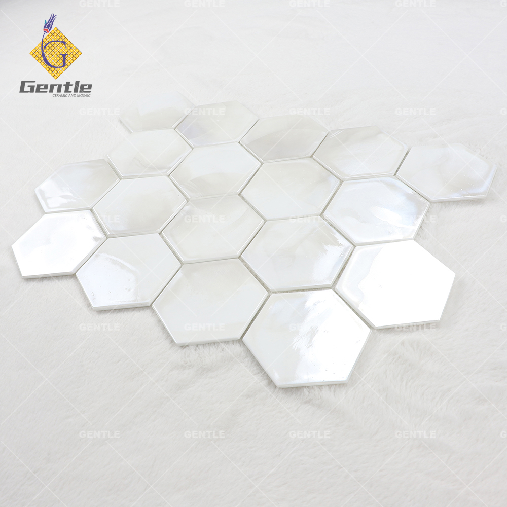 Wholesale White Hexagon Hot Melt Mosaic Tiles For Bathroom