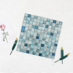 Custom Blue Crystal Glass Mosaic Tiles For Backsplash
