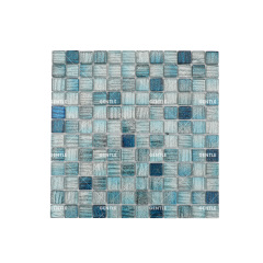 Custom Blue Crystal Glass Mosaic Tiles For Backsplash