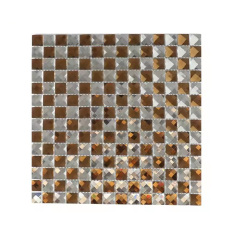Custom Diamond Face White And Rose Golden Mixed Crystal Glass Mosaic Tiles