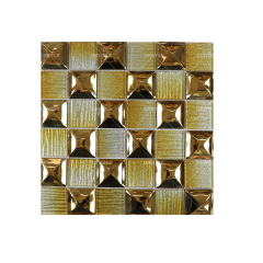 Wholesale 3D Golden Variation Square Glass Mosaic Tiles