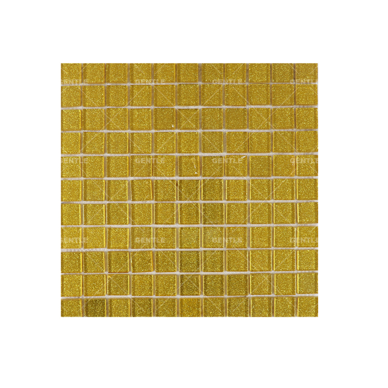 Wholesale Shiny Gold Square Shape Glass Mosaic Tiles