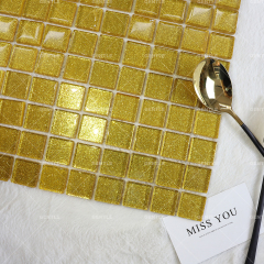 Wholesale Shiny Gold Square Shape Glass Mosaic Tiles