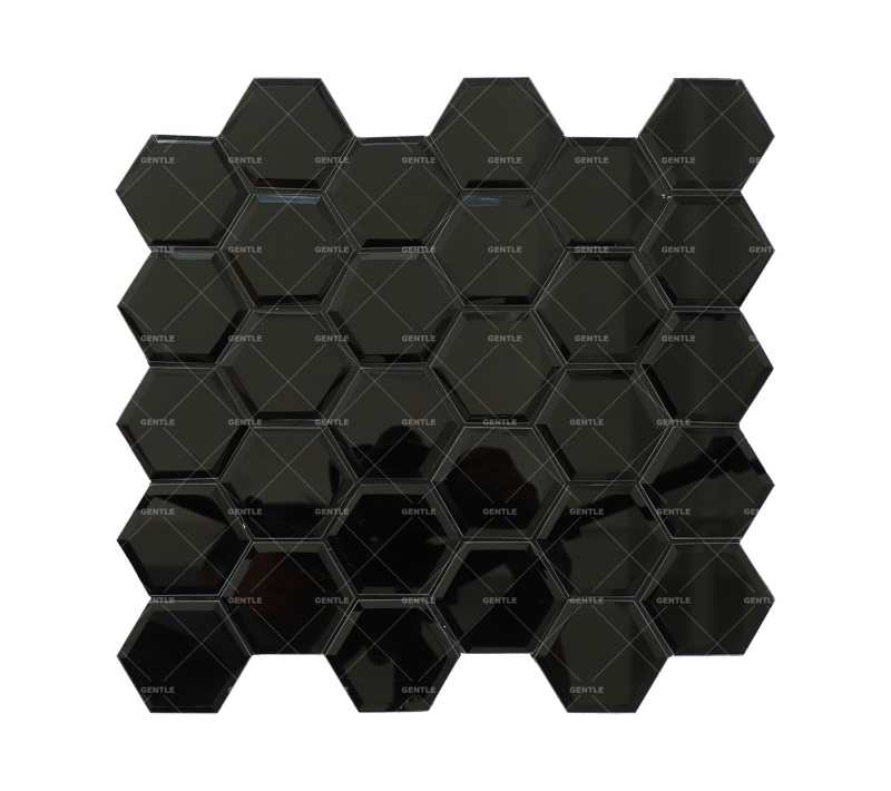 Wholesale Gold Hexagonal Mirror Glass Mosaic Tiles