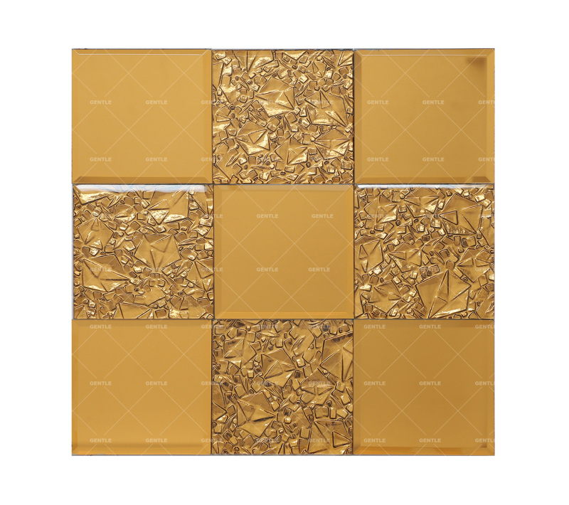 Wholesale 100x100MM Patterned Silver Mirror Glass Mosaic Tiles