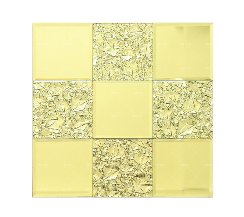 Wholesale 100x100MM Patterned Silver Mirror Glass Mosaic Tiles