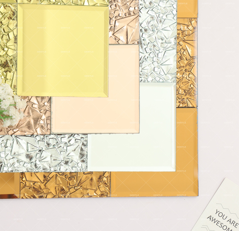 Wholesale 100x100MM Patterned Silver Mirror Glass Mosaic Tiles