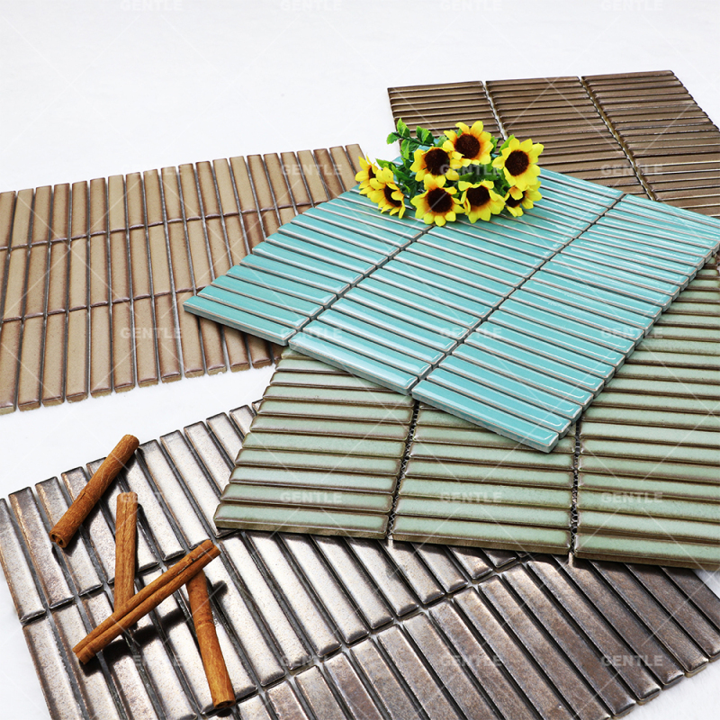 Wholesale Matt Brown Porcelain Mosaic With Rustic Style