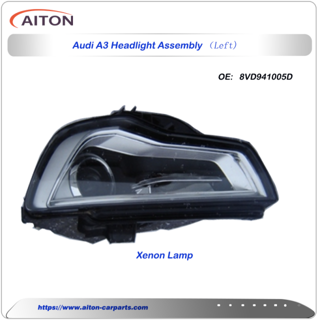 Audi A3 Headlights Assembly, Xenon Lamp fLeft & Right