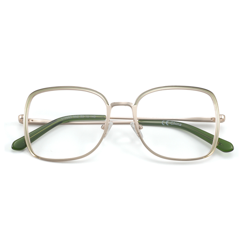 Alloy Oversized Square Clear Glasses for Women Vintage Geogle Optics Glasses Frame Male Myopia Prescription Spectacles