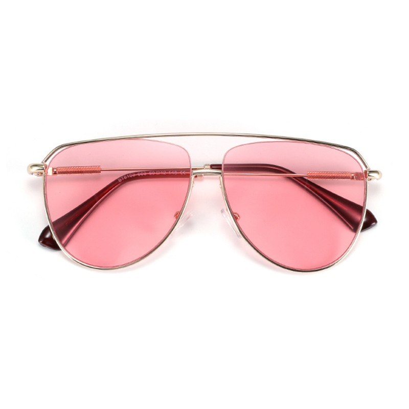 Women Pilot Polarized UV400 Sunglasses Progressive Purple Lens Vintage Metal Frame Oversize Outdoor Driving Sun Glasses