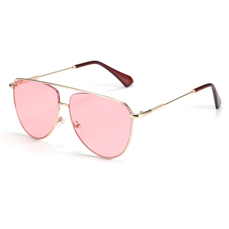 Women Pilot Polarized UV400 Sunglasses Progressive Purple Lens Vintage Metal Frame Oversize Outdoor Driving Sun Glasses