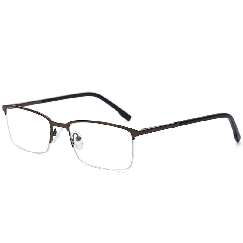 Alloy Semi Rimless Prescription Glasses Men Anti-Blue-Ray Myopia Eye Glasses Clear Optical Photochromic Eyeglasses 2020