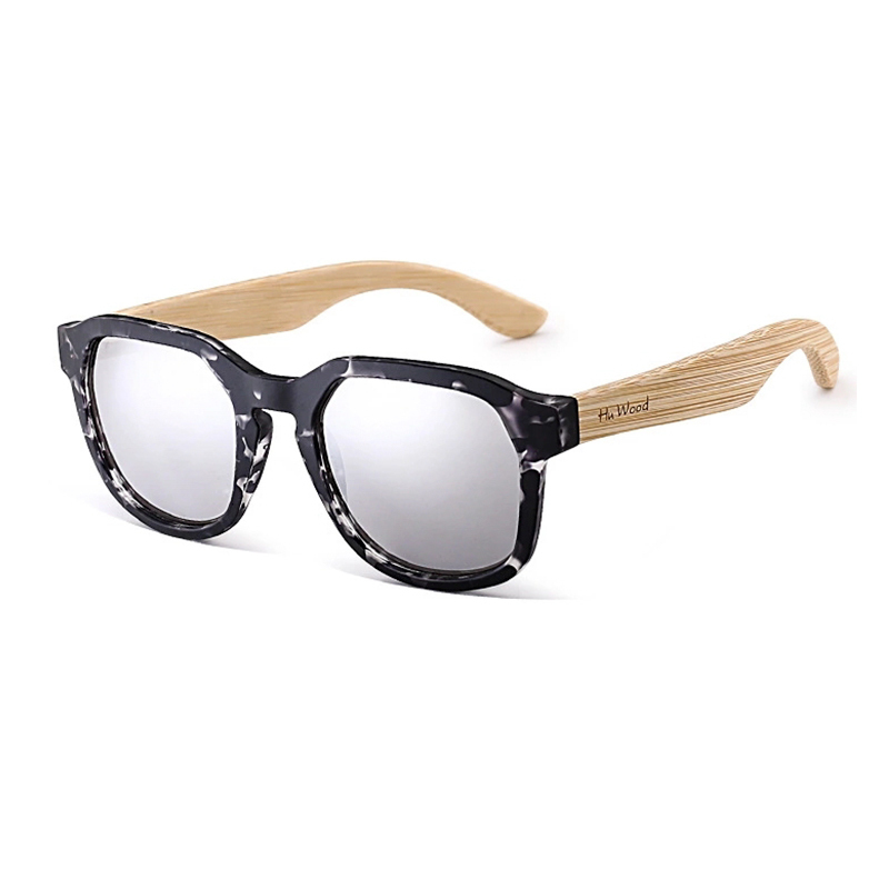 New arrival colorful mirror lens luxury wooden eco friendly glass high end sports sunglasses