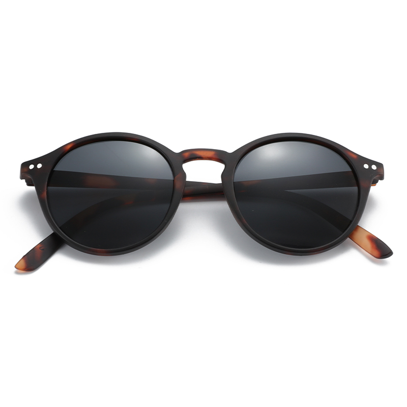 Retro and trendy round shape style resin UV400 lenses PC unisex polarized sunglasses eye glasses