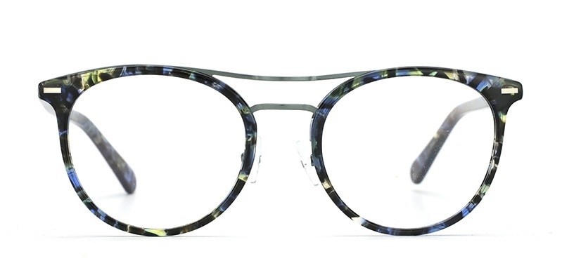 Acetate Double Bridge Glasses Frames Clear lens Optical Myopia Eyewear Round Spectacle Frames Prescription Eyeglasses