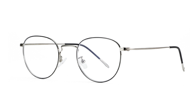Round retro style metal neutral glasses