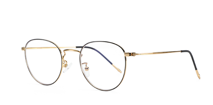 Round retro style metal neutral glasses