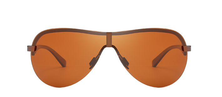 Rimless Aviation Sunglasses Male Polarized UV400 Siamese Sun Glasses for Men Polaroid Driving Pilot Shades for Men