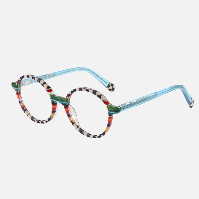2023 New Round Frame Retro Glasses Women Luxurious Plate Optical Glasses