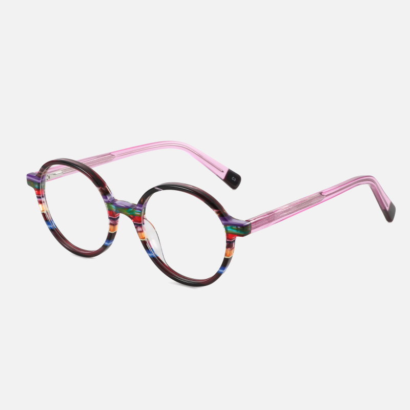 2023 New Round Frame Retro Glasses Women Luxurious Plate Optical Glasses