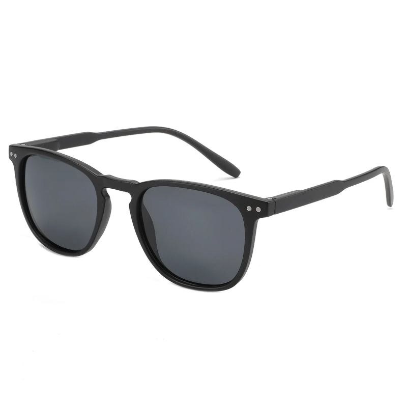 Retro and squared eye shape style with rivet PC UV400 resin lenses unisex sunglasses polarized eye glasses