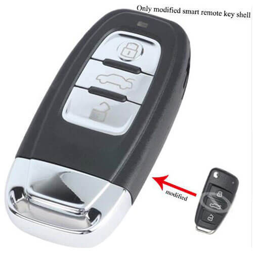 Upgraded A6L Key Shell 3 Buttons Remote FOB for Audi A6L Q7 Flip Keyless-Go Smart Remote