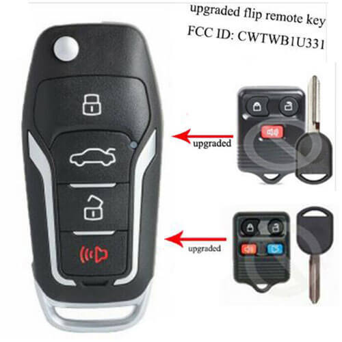 Upgraded Flip Remote Key With 315MHz 4D63 Chip - FOB for Ford/ L*incoln/ Mazda/ Mercury CWTWB1U212/ CWTWB1U331/ CWTWB1U345