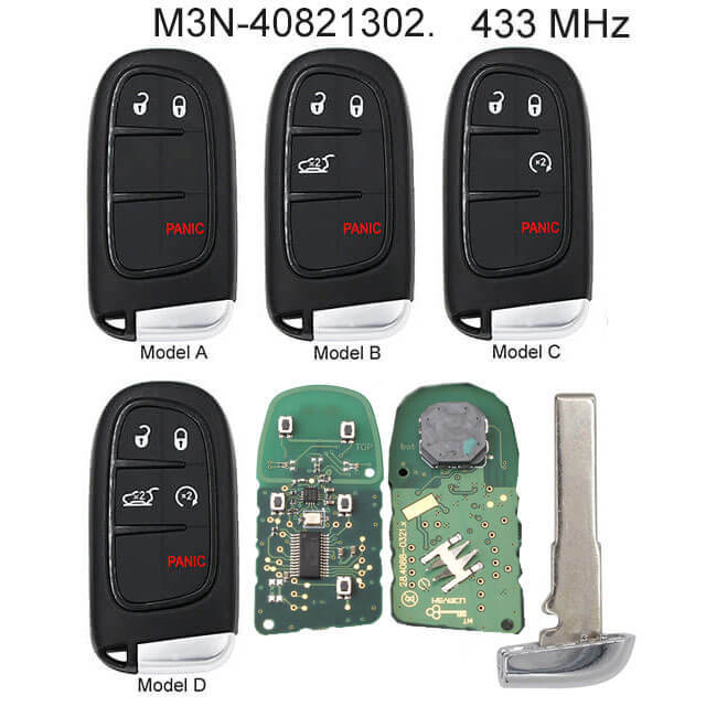 Smart Remote Key Fob 433MHz for 2016-2018 Dodge Charger Jeep Compass Renegade M3N-40821302