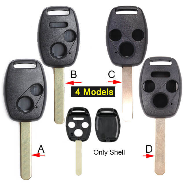 Hond*a Remote Key Shell 2/ 3/ 4 Buttons for Accord Civic CR-V CR-Z Pilot Fit Jazz 2005-2012