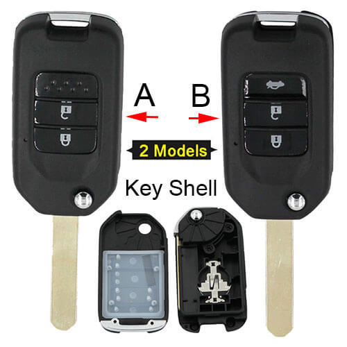 Hond*a Flip Remote Key Shell 2/ 3 Buttons Fob for Fit Marina Wisdom XRV City