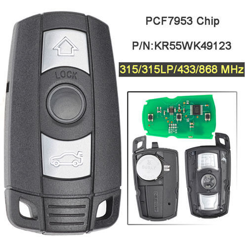 BMW CAS3+ Remote Key 315/ 315LP/ 434/ 868 MHz 3 Button Fob for 3 5 Series X5 X6