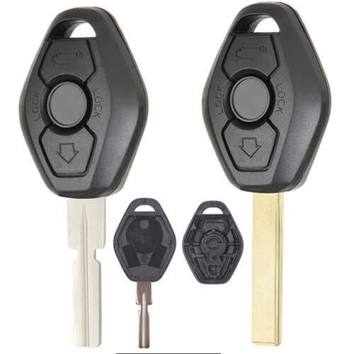 BMW Diamond Remote Key Shell 3 Button Fob with HU58/HU92 Blade for 3 5 6 7 Series X3 X5 Z3 Z4