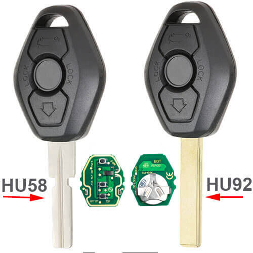 BMW EWS Remote Key Fob 3 Button 315/433MHz Adjustable with ID44 Chip for 3 5 6 7 8 Series M5 M6 Z4 X3 X5