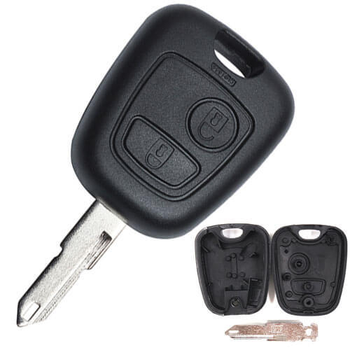 Peugeo*t 206 Citroe*n C2 Combo Remote Key Shell 2 Buttons with NE73 Blade Uncut
