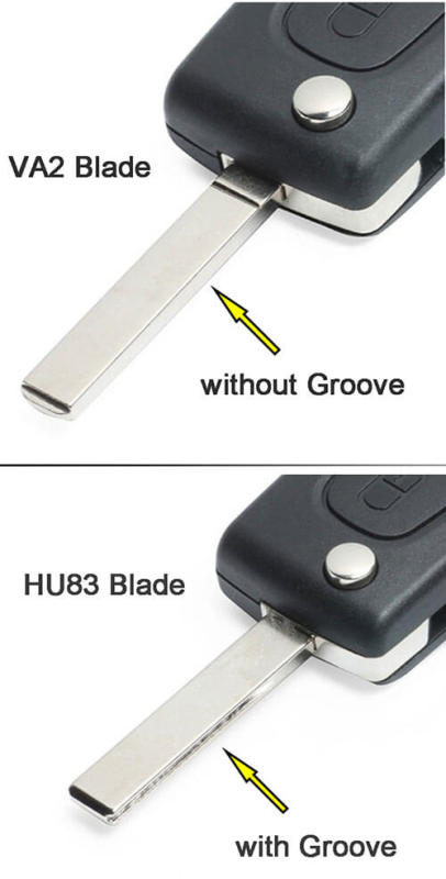 2005-2009 Peugeo*t 1007 Citroe*n C8 Flip Remote Key 433MHz 4 Buttons with HU83/ VA2 Blade