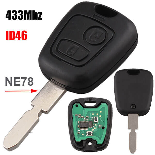 Peugeo*t 406 Combo Remote Key 433MHz 2 Buttons with ID46 Chip