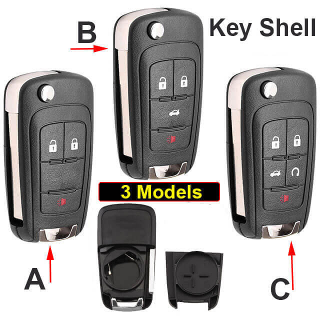 Chevrole*t Cruze Flip Remote Key Shell 3/ 4/ 5 Buttons with HU100 Folding Blade for Equinox Camaro Spark