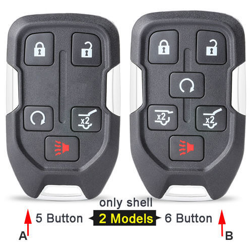 2015-2017 Chevrole*t GMC Smart Remote Key Shell 5/ 6 Buttons with Emergency Blade Uncut for Suburban Tahoe/ Yukon XL