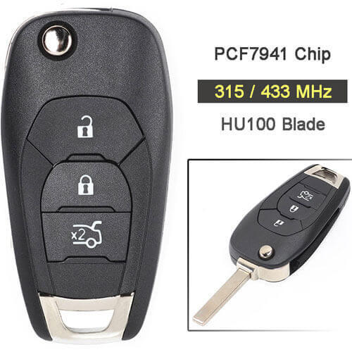 2014-2017 Chevrole*t Aveo Cruze Flip Remote Key 315/ 433MHz 3 Buttons with PCF7941 Chip