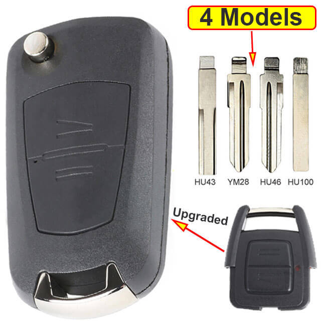 Modified Flip Key Remote Shell 2 Buttons for Opel Vauxhall Astra Zafira Omega Vectra Frontera