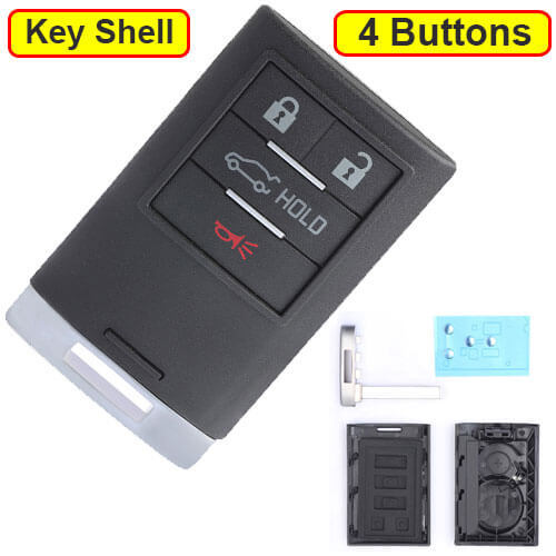 2013 2014 Cadilla*c XTS ATS Smart Remote Key Shell 4 Buttons with Emergency Blade Uncut