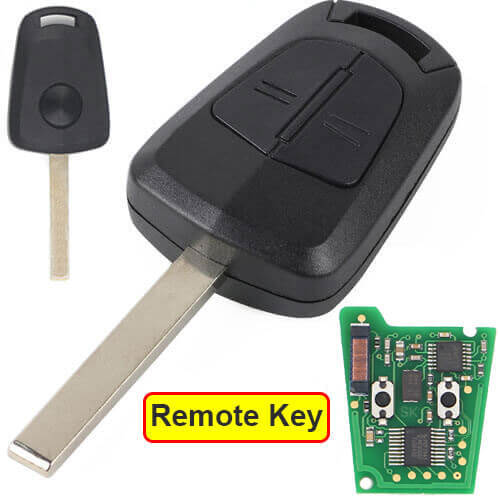 Opel Vauxhall Car Key Remote 433MHz 2 Buttons Fob with HU100 Blade for Astra H Zafira B Corsa D