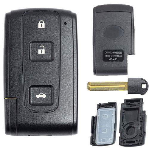 Toyot*a Avenis Crown Prius Smart Key Remote Shell 3 Buttons with Emergency Blade Uncut