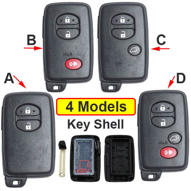 2007-2011 Toyot*a Highlander Smart Key Remote Shell 2/ 3/ 4 Buttons with Emergency Blade Uncut -SUV