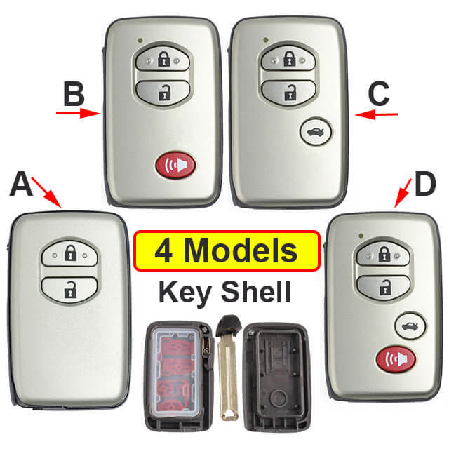 2008-2013 Toyot*a Land Cruiser Smart Key Remote Shell 2/ 3/ 4 Buttons with Emergency Blade Uncut
