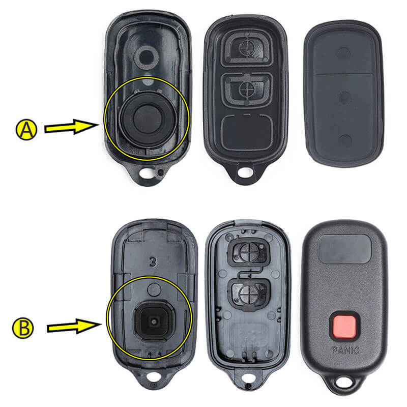 Toyot*a Remote Key Shell 3 Buttons for Highlander RAV4 FJ Cruiser Tacoma