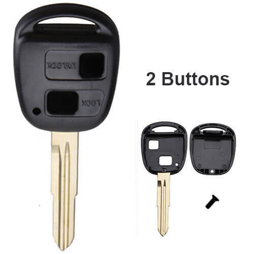 Toyot*a Combo Remote Key Shell 2 Buttons with Toy41 Blade Uncut